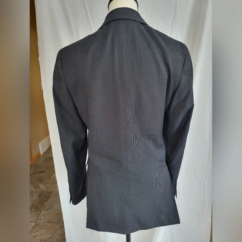 JF J. Ferrar black small check 2 piece slim fit suit pant and jacket 36R